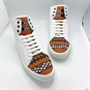 COBRA SOCIETY‎ Mens White Orange Leather Sneaker shoes | Sz: 45